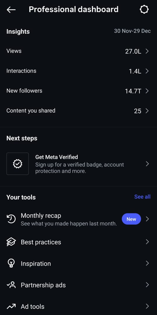 Follower Growth Proof